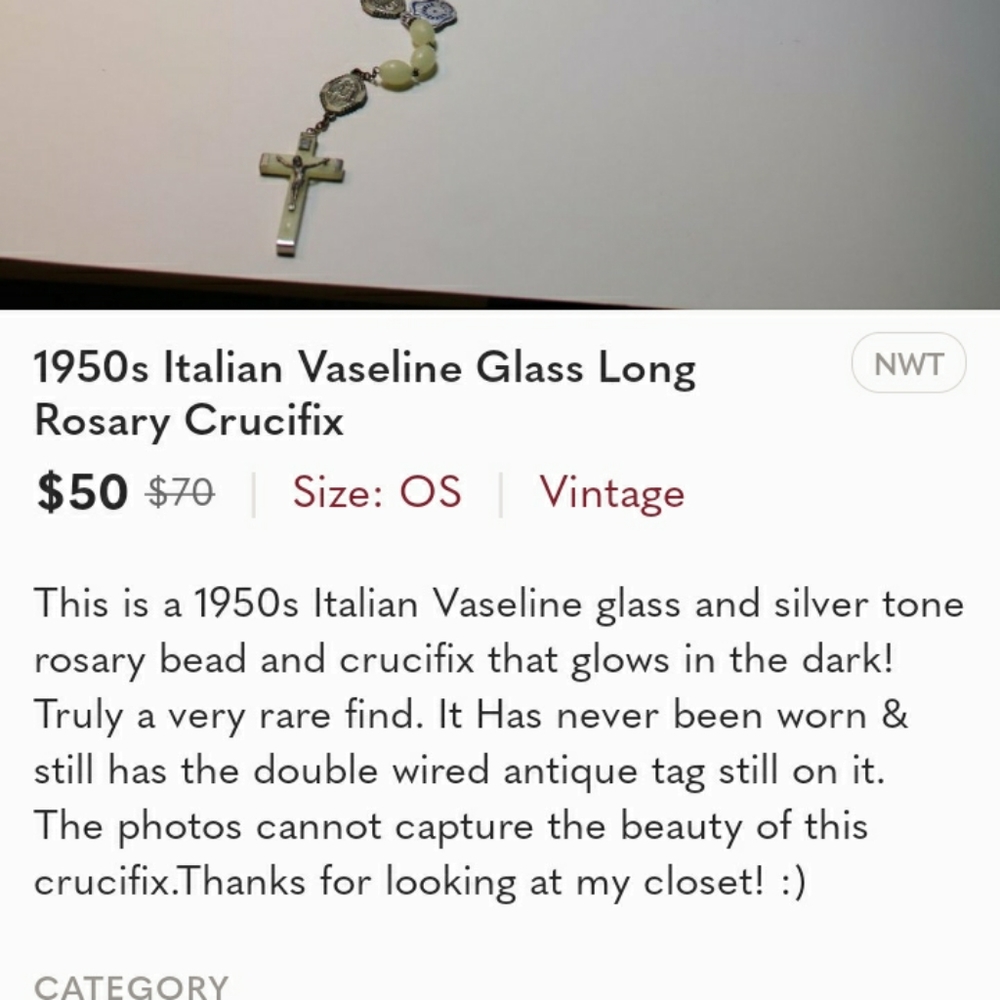 1950s Italian  Long Rosary Crucifix - Picture 9 of 12